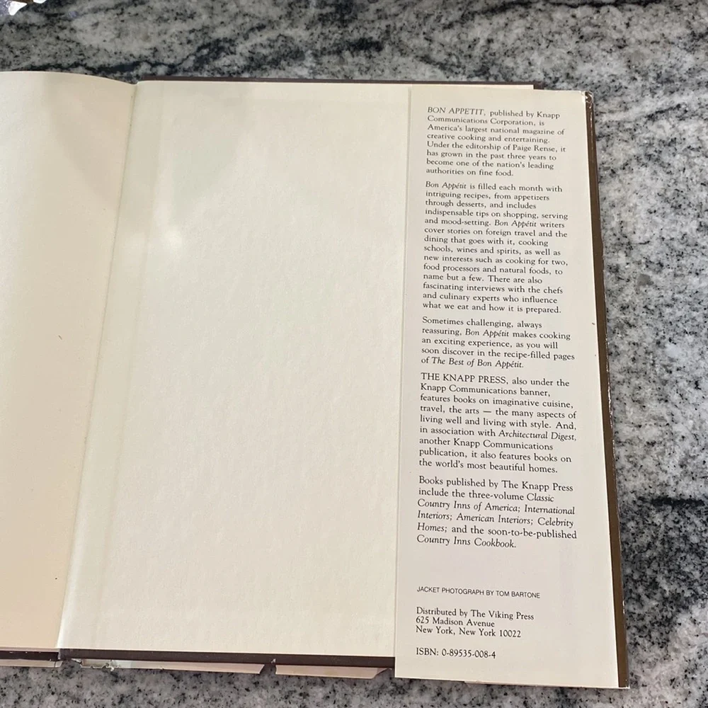 The Best of Bon Appetit Cookbook - 1979 First Edition!